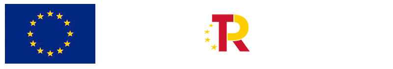 Bandera de la Unión Europea con el texto: «Financiado por la Unión Europea NextGenerationEU» y logotipo español con el texto: «Plan de Recuperación, Transformación y Resiliencia».
